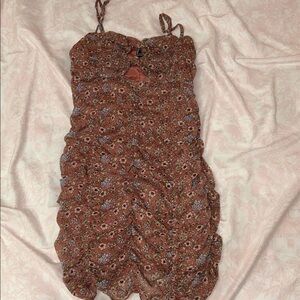 Forever 21 Floral Midi Dress - Brown and Pink